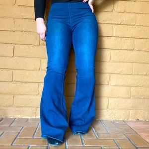 Free People Penny Pull-Up Flare Jeans